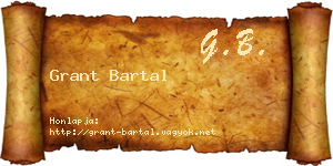 Grant Bartal névjegykártya